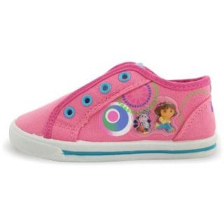 Dora the Explorer Toddler Girls Slip On Canvas "Laceless" Shoes Pink Sneakers Size 5: Shoes