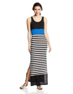Derek Heart Juniors Side Slit Printed Stripe Maxi Dress, Blue Combo, Medium at  Womens Clothing store