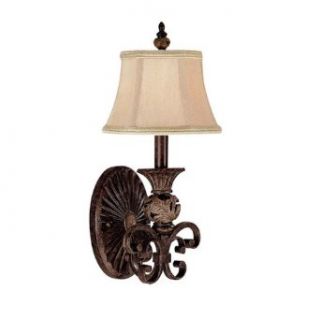 Capital Lighting 1876CB 436 Wall Sconce with Beige Fabric Shades, Chesterfield Brown Finish    