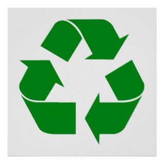 Recycling Symbol   Green Print