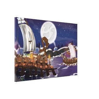Viking Shipping Fleet Gallery Wrapped Canvas