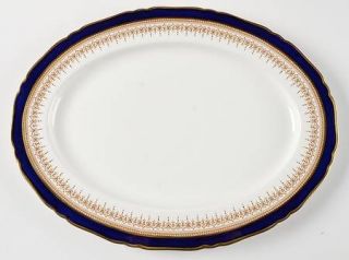 Royal Worcester Regency Blue (White) 15 Oval Serving Platter, Fine China Dinner