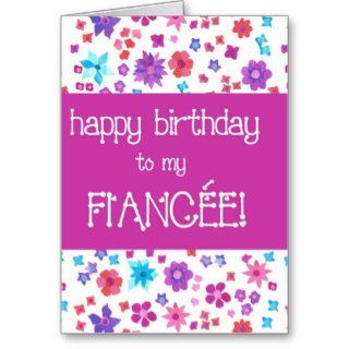 Ditsy Birthday Card for Fiancee   Flower Power