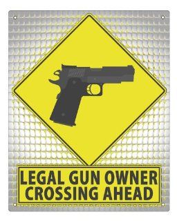 GUN ammo street sign funny revolver / 2nd amendment rights mancave gameroom wall decor 402 : Yard Signs : Patio, Lawn & Garden