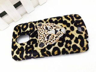 Bling Shiny 3D Bow Golden Champagne Leopard Special Party Case Cover For Samsung Galaxy Light SGH T399 (T Mobile) (Panthers Head): Cell Phones & Accessories