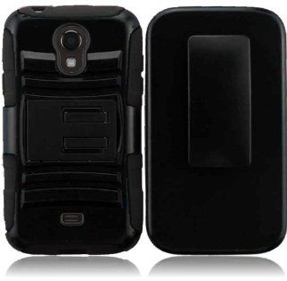 Generic for Samsung Galaxy Light T399   Cover Case with Kickstand and Holster   Retail Packaging   Black: Cell Phones & Accessories