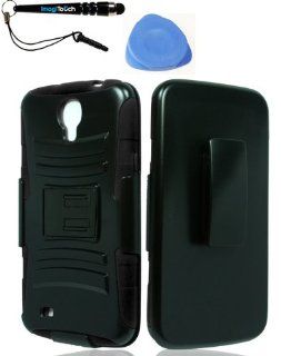 IMAGITOUCH(TM) 3 Item Combo Samsung i527 Galaxy Mega Hybrid H Stand Holster Black Snap On Hard Case Shell Cover Phone Protector Faceplate (Stylus pen, Pry Tool, Phone Cover): Cell Phones & Accessories