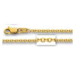 14K YelLow Gold Cable Link Chain 1.9mm 36INCH: Jewelry