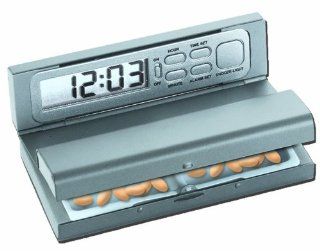 Natico Travel Pal Alarm Clock and Pill Box (10 405) : Office Desk Organizers : Office Products