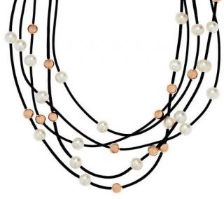 Honora Cultured Pearl Bronze Bead Multi Cord Necklace —