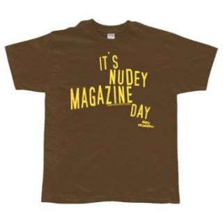 Billy Madison   Mens Nudey Magazine Day T shirt Small Brown: Clothing