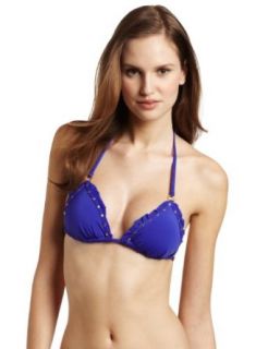 Sofia by Vix Women's Lovely Sold Ruffle Triangle Top, Blue Violet, X Small Fashion Bikini Tops