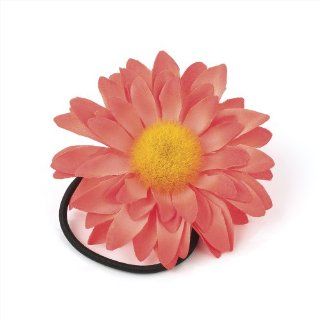 Large Neon Orange Sunflower Style Flower Hair Elastic Bobble Corsage: Jewelry