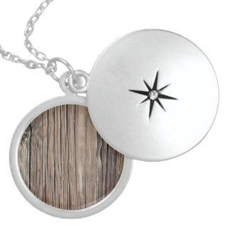 Weathered Wood Grain Plank Background Template Custom Necklace