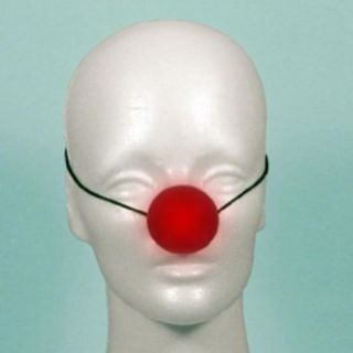 Rhode Island Novelty Light up Flashing Clown Noses w/ String Clothing