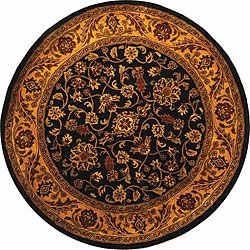 Safavieh Handmade Golden Jaipur Black/ Gold Wool Rug (6 Round)