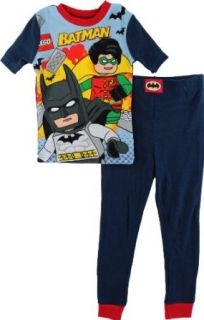 LEGO Batman "Batman & Robin" Navy Young Boys Pajamas PJs Set Size 4 10 (6): Pants Pajamas Sets: Clothing