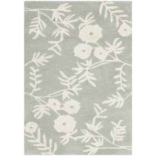 Floral Handmade Soho Grey/ Ivory New Zealand Wool Rug (2 X 3)