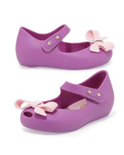 Mini Ultragirl Bow Jelly Flats, Lilac/Pink   Melissa Shoes