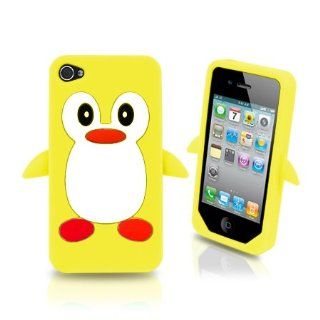 Tinkerbell Trinkets Yellow Penguin Silicone Soft Case Cover for Iphone 4 4g 4s: Cell Phones & Accessories