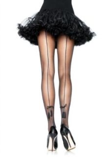 Leg Avenue Tassel Detail Pantyhose Black One Size Fits Most: Clothing