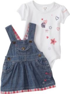 Carhartt Baby girls Infant Jumper Set, Chambray, 9 Months: Clothing