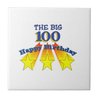 Happy Birthday Big 100 Ceramic Tile