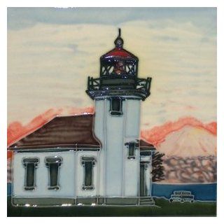Point Robinson Vashon Wa Lighthouse Light House Decorative Ceramic Wall Art Tile 6x6   Lighthouse Backsplash Tile