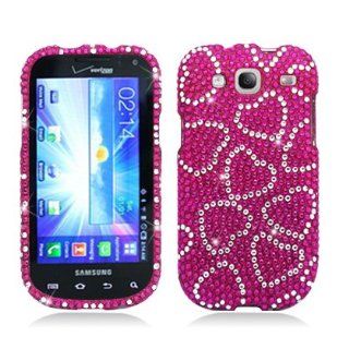 Aimo SAMI425PCDI069 Dazzling Diamond Bling Case for Samsung I425   Retail Packaging   Hearts Hot Pink: Cell Phones & Accessories
