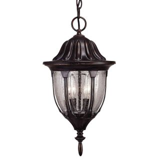 17 5/8 in H Black And Gold Outdoor Pendant Light