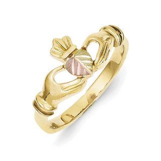 10k Black Hills Gold Claddagh Ring: Jewelry