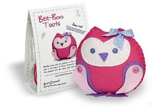 bee boo toots baby owl felt sewing kit by clara