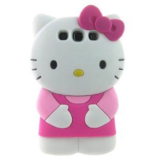 Cute 3d Hello Kitty Pink Soft Silicone Case for Samsung I9300 Galaxy S3 Cell Phones & Accessories