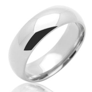 14K White Gold 6mm Comfort Fit Plain Wedding Band for Men & Women (Size 5 to 12): Jewelry