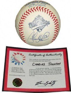 Charles Johnson Autographed Baseball  Details: 1997 World Series Baseball : Sports Related Collectibles : Sports & Outdoors