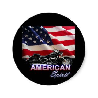 American Spirit TV Motorcycle Show Round Stickers