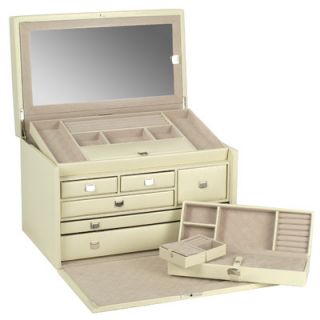 Wolf Designs. London Large Jewelry Case in Cream