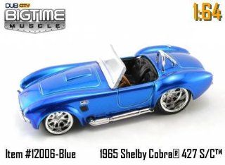 Jada Dub City Big Time Muscle Silver Blue 1965 Shelby Cobra 427 S/C 1:64 Scale Die Cast Car: Toys & Games