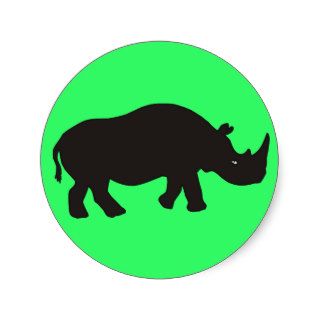 Rhinoceros Rhino Mammal Rhinocerotidae Round Stickers
