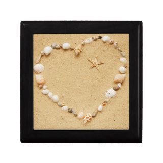 Seashell Heart with Starfish Keepsake Boxes