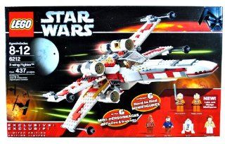 Lego Year 2006 Star Wars Series Vehicle Set #6212   X WING FIGHTER with S Foil Wings, Folding Landing Gear and Cargo Hold Plus 6 Hard to Find Minifigures Luke Skywalker, Wedge Antilles, Chewbacca, Han Solo, R2 D2 and Princess Leia (Total Pieces 437) Toys