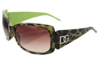 Womens Ladies Sunglasses DG Eyewear 36335 Green Animal Print with Microfiber Bag: Clothing