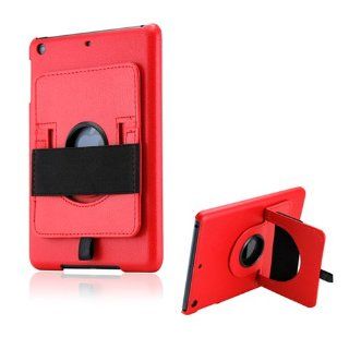 Red 360 Degree Rotating PU Leather PC Back Cover Handheld Belt for iPad Mini by GEARONIC: Computers & Accessories