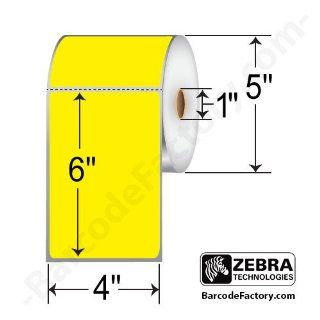 (10010035) Zebra 4x6 Z Perform 2000D Direct Thermal Label Floodcoated Yellow [1" Core, 5" OD, 430/Roll, 6 Rolls/Case]: Computers & Accessories