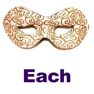 White Glitter Masquerade Mask with Gold Swirls and Elastic Band: Toys & Games