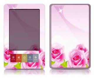 Bundle Monster Barnes & Noble Nook (Fit Nook Black & White Model Only) Ereader Vinyl Skin Cover Art Decal Sticker Protector Accessories   Pink Rose: MP3 Players & Accessories