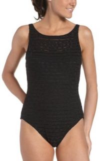 Anne Cole Women's Hyannisport Sheer Dot High Neck One Piece Swimsuit, Black, 14 at  Womens Clothing store: Fashion One Piece Swimsuits