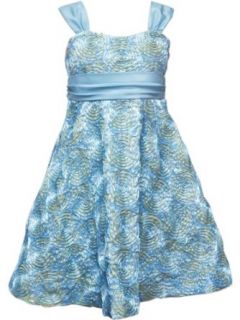 Rare Editions Girls 7 16 Turquoise Soutach Dress, Turquoise/Lime, 10: Clothing