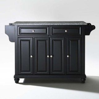 Crosley Furniture Cambridge Solid Granite Top Kitchen Island in Black Finish: Home & Kitchen