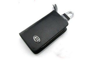 Black Genuine Leather KIA LOGO Auto Key Case Bag KeyChain  Key Tags And Chains 
